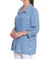 Tru Luxe Polka Dot Denim Top In Chambray