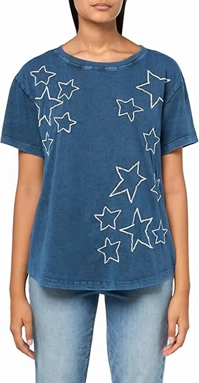 Tru Luxe Star Knit Top In Celestial Blue