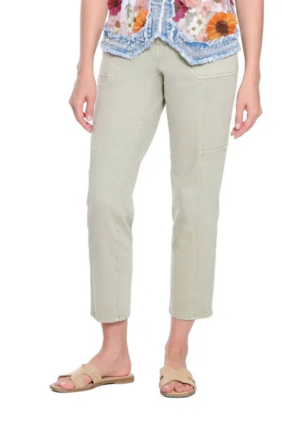 Tru Luxe Utility Jean In Jade In Pink