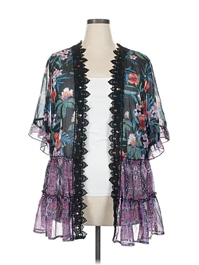 Pre-owned Tru Self Kimono In Black