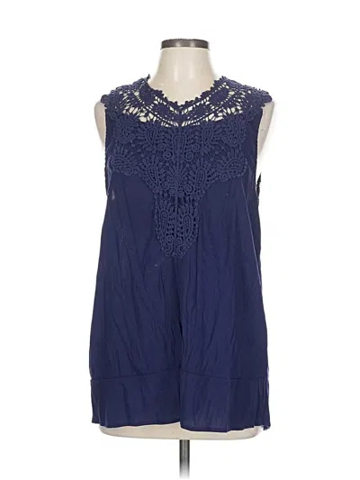 Pre-owned Tru Self Sleeveless Blouse In Blue