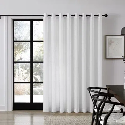 Tru-barrier Window Solutions Tru-barrier Sheerbarrier Privacy Sheer Grommet Top Single Patio Door Curtain In Multi