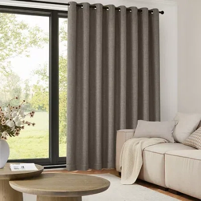 Tru-barrier Window Solutions Tru-barrier Sunbarrier Blackout Snap In Liner Blackout Grommet Top Single Patio Door Curtain In Multi