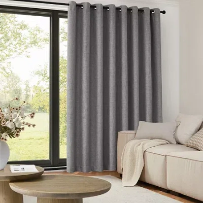 Tru-barrier Window Solutions Tru-barrier Sunbarrier Blackout Snap In Liner Blackout Grommet Top Single Patio Door Curtain In Multi