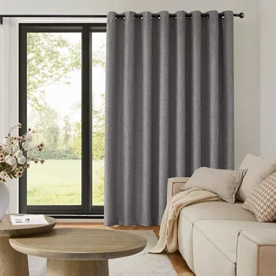 Tru-barrier Window Solutions Tru-barrier Sunbarrier Blackout Snap In Liner Blackout Grommet Top Single Patio Door Curtain In Multi