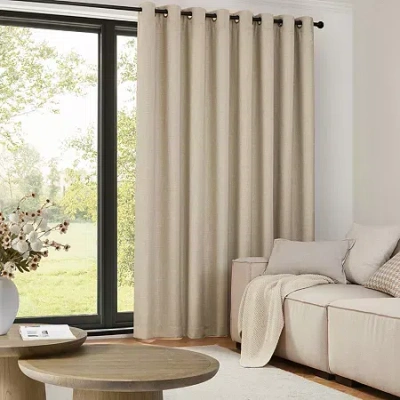Tru-barrier Window Solutions Tru-barrier Sunbarrier Blackout Snap In Liner Blackout Grommet Top Single Patio Door Curtain In Multi