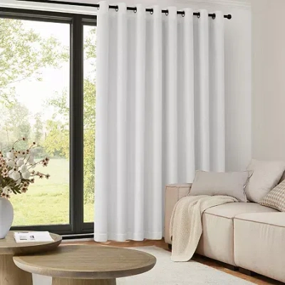 Tru-barrier Window Solutions Tru-barrier Sunbarrier Blackout Snap In Liner Blackout Grommet Top Single Patio Door Curtain In Multi