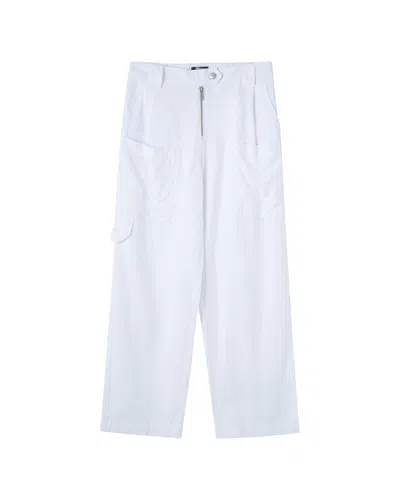 Truce Cargo Linen-blend Pant In White