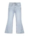 Truce Girls' Floral Embroidered Flare Leg Jeans - Big Kid In Denim