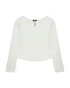 Truce Girls' Keyhole Knit Top - Big Kid In Off-white