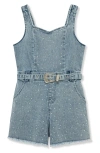 Truce Kids' Belted Denim Romper
