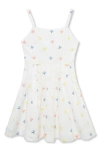 Truce Kids' Bow Print Open Back Cotton Sundress In White
