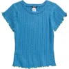 Truce Kids' Cable Knit Top In Dark Blue