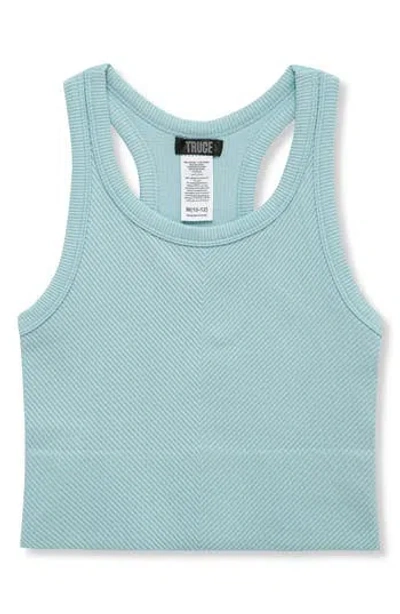 Truce Kids' Chevron Rib Knit Tank Top In Blue