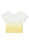 Truce Kids' Dip Dye Lace Accent Cotton T-shirt In Yellow