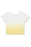 Truce Kids' Dip Dye Lace Accent Cotton T-shirt In Yellow