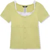Truce Kids' Layered Rib Knit Top In Green