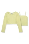 Truce Kids' Long Sleeve Mesh Top & Tank Set In Green