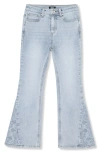 Truce Girls' Floral Embroidered Flare Leg Jeans - Big Kid In Denim
