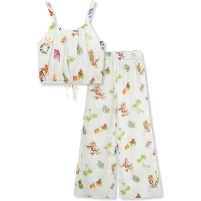 Truce Kids' Print Tank & Pants Set In Multi