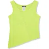 Truce Kids' Rib Stud Accent Cotton Tank In Lime