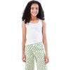 Truce Kids' Rib Stud Accent Cotton Tank In Off-white