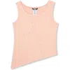 Truce Kids' Rib Stud Accent Cotton Tank In Pink