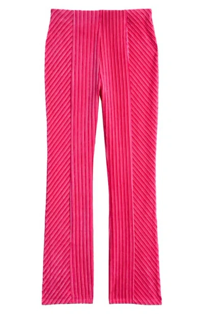 Truce Kids' Rib Velour Flare Pants In Pink