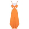Shop Truce Kids' Ribbed Camisole & Cutout Jumpsuit Set In Orange