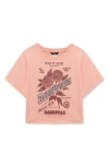 Truce Kids' Rock Star Embellished Cotton Graphic T-shirt In Peach
