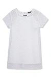 Truce Kids' Sequin Mesh Dress In Off-white