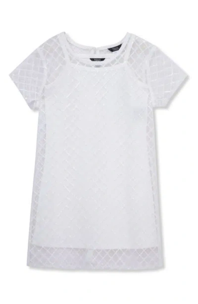 Truce Kids' Sequin Mesh Dress In Off-white