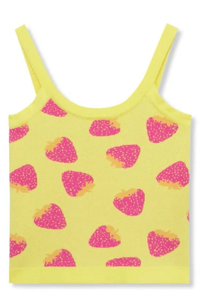 Truce Girls' Sweater Knit Cropped Tank Top - Big Kid In Yellow