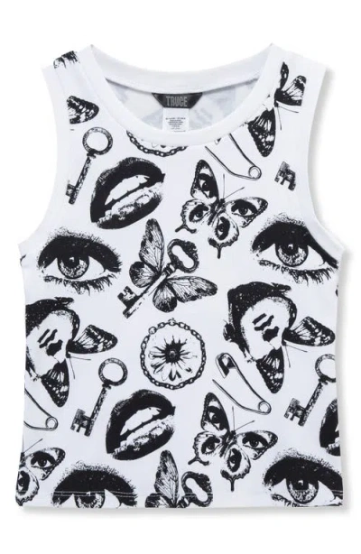 Truce Kids' Surreal Art Print Cotton Tank In White