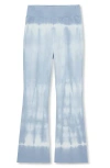 Truce Kids' Tie Dye Flare Leg Cotton Knit Pants In Light Blue