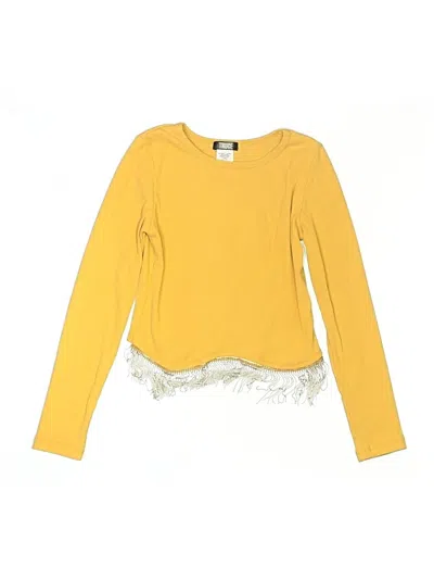 Pre-owned Truce Kids' Long Sleeve Top Yellow Scoop Neck Tops