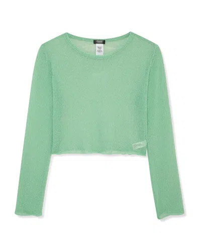 Truce Kids' Loose Knit Top In Green