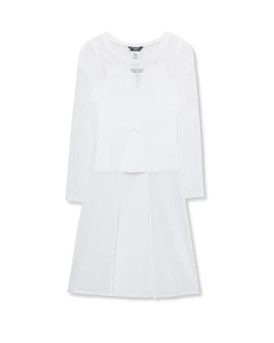 Truce Kids' Maxi Loose Knit Top In White