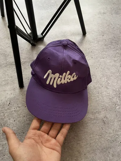 Pre-owned Trucker Hat X Vintage 90's Milka Purple Hat Os
