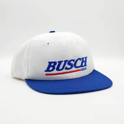 Pre-owned Trucker Hat X Vintage Busch Beer Snapback Trucker Hat 90's Licensed Usa In White
