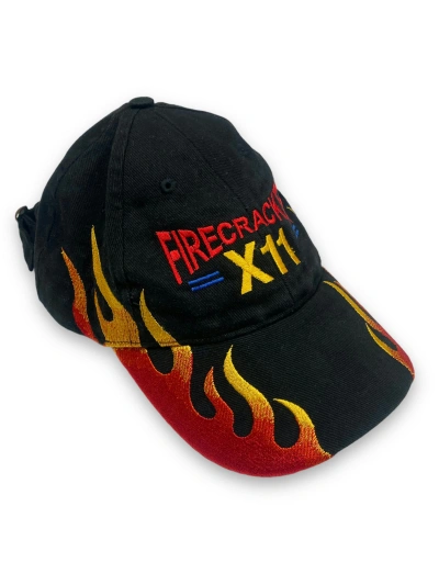 Pre-owned Trucker Hat X Vintage Frecracker X11 Flame Throw Black Cap Y2k M607 In Black Flame