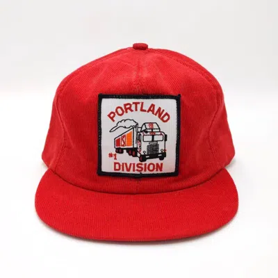 Pre-owned Trucker Hat X Vintage Safeway Corduroy Snapback Trucker Hat Patch Usa In Red White