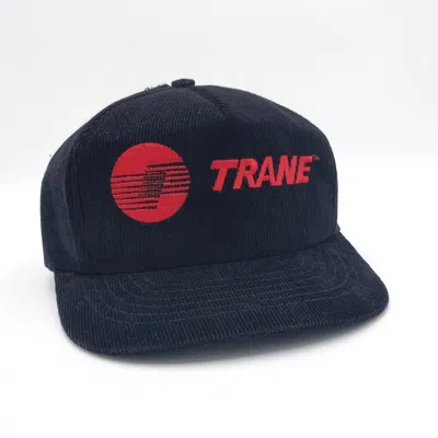 Pre-owned Trucker Hat X Vintage Trane Corduroy Snapback Trucker Hat 70's 80's Cap Usa In Black