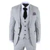 Truclothing 3 Piece Check Suit Tailored Fit Formal Dress Suits In Gray
