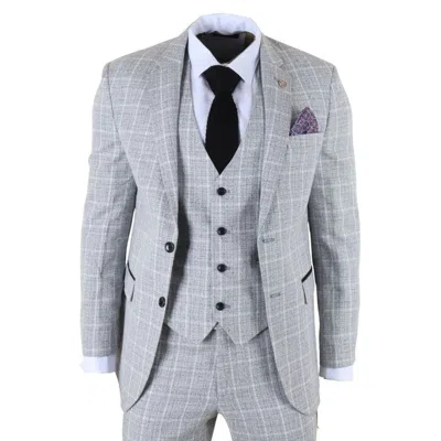 TRUCLOTHING 3 PIECE CHECK SUIT TAILORED FIT FORMAL DRESS SUITS