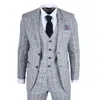 Truclothing 3 Piece Check Suit Tailored Fit Formal Dress Suits In Blue