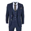 Truclothing 3 Piece Plaid Check Suit Tailored Fit Formal Set In Blue
