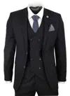 Truclothing 3 Piece Suit Gatsby 1920s Gangster Pinstripe In Black