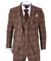 Truclothing 3 Piece Suit Tweed Check 1920s Formal Dress Suits In Multi