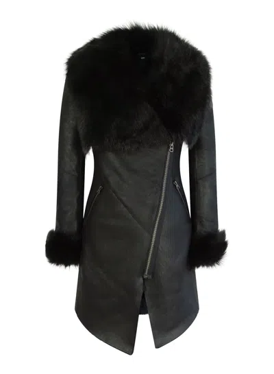 Truclothing 3/4 Cross Zip Toscana Sheepskin Jacket In Green